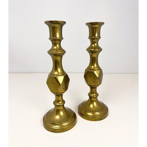 Vintage brass candlestick holders set